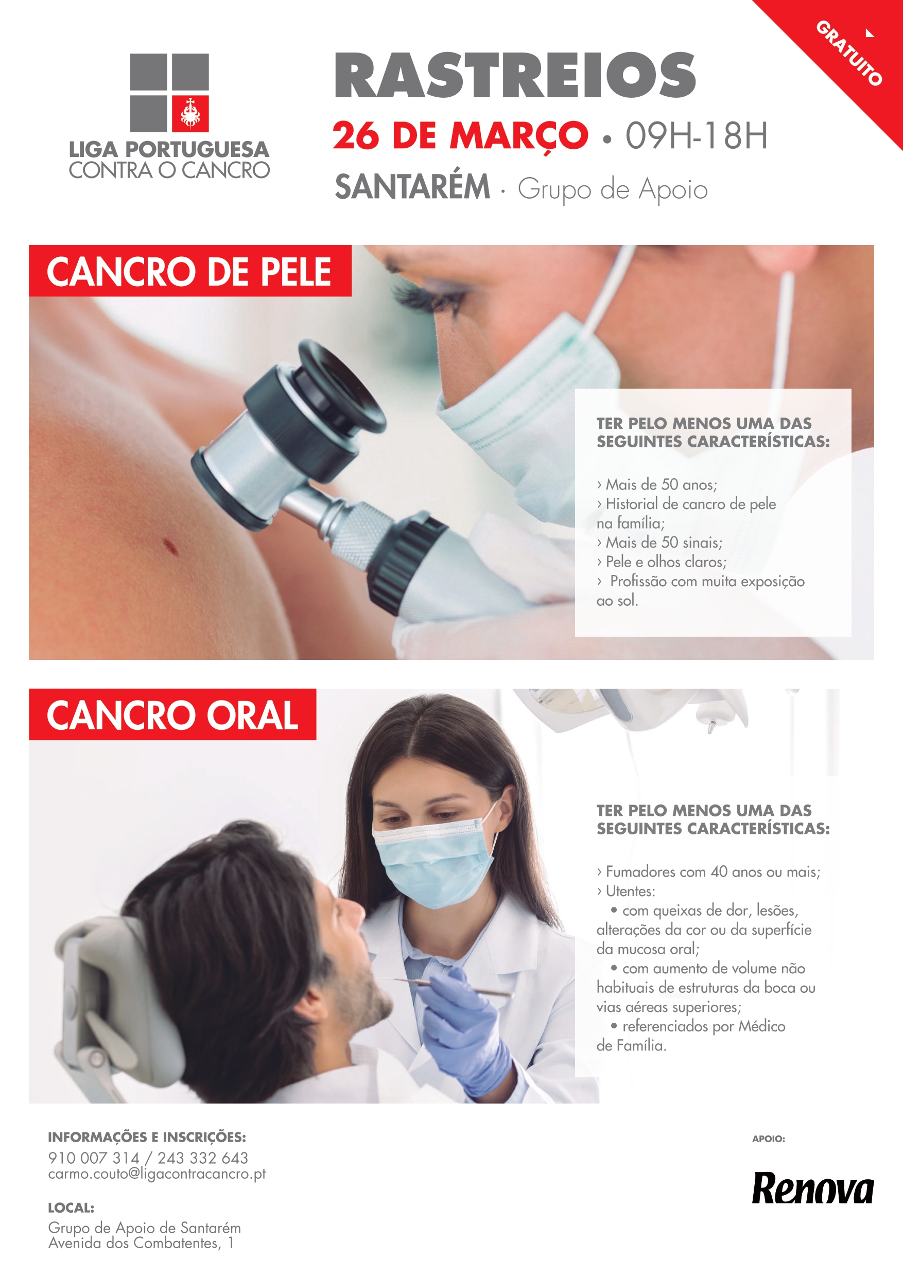 Imagem Rastreios - Cancro da Pele - Cancro Oral