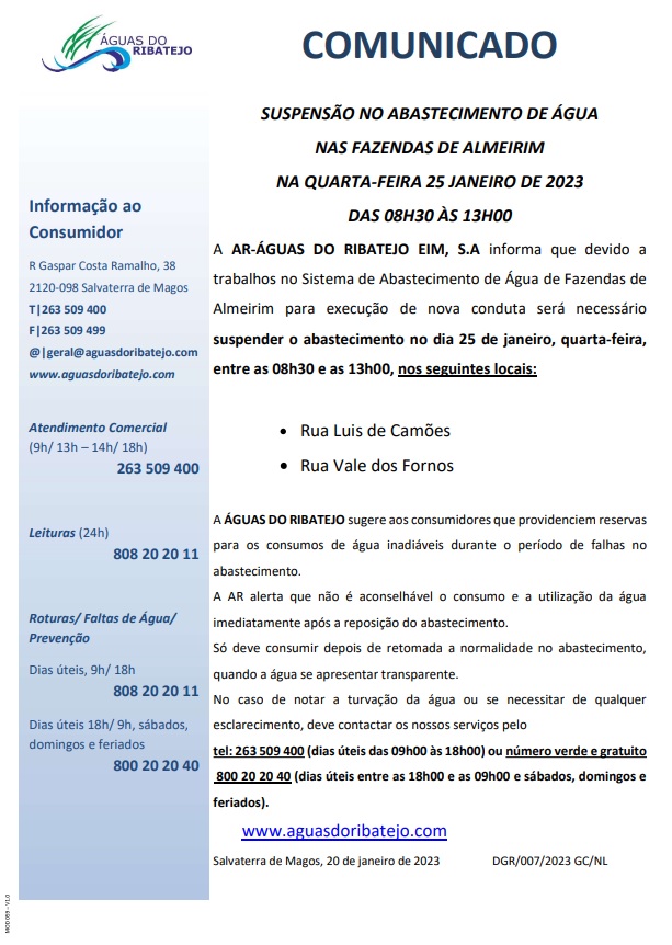 Imagem Suspensão no Abastecimento de Água