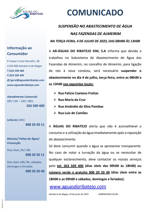 Imagem Suspensão do Abastecimento de Água